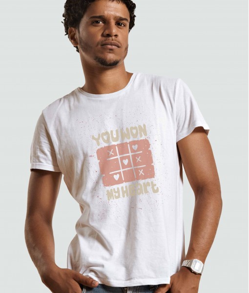 Мъжка тениска с щампа Текст и надписи You won my heart - TShirtArtShop.com